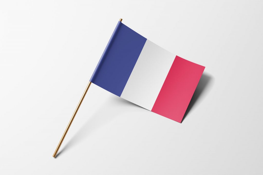 White background and a french flag